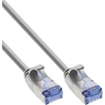 InLine slim patch kabel U/FTP PiMf Cat.6A, 10 m, siv (71900)