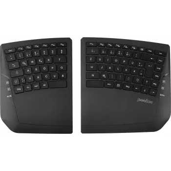 Perixx PERIBOARD-624 B DE – brezžična ergonomska deljena tipkovnica, nemška postavitev, črna