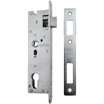 PSG 63.211 L/P vgradna ključavnica z zapahom in zapornico, zamenljiva, 220 x 22 mm čelna plošča, 72 mm PZ, 50 mm odmik, pocinkano jeklo