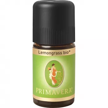 PRIMAVERA Bio limonska trava eterično olje 5 ml – 100 % čisto, NATRUE certificirano, sveža limonina aroma za aromaterapijo