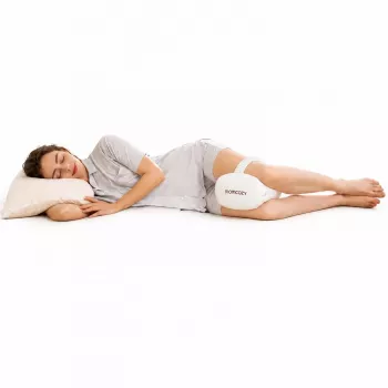 Momcozy EP001 ergonomska blazina za kolena iz memory pene za spanje na boku, kremno-bela