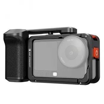 KF kletka za kamero z ročajem za DJI Osmo Action 6 / Action 5 / Action 4 / Action 3, aluminijeva zlitina, črna, KF12.0036