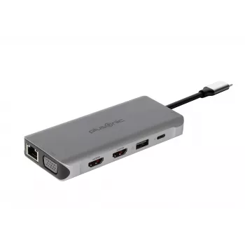 ALLNET PSUC0216 - USB 3.2 Gen 1 (3.1 Gen 1) Type-C - 3,5 mm - HDMI - RJ-45 - USB 2.0 - USB 3.2 Gen 1 (3.1 Gen 1) Type-A - USB 3.2 Gen 1 (3.1 Gen 1) Type-C - VGA - 3840 x 2160 pik - MicroSD (TransFlash) - SD - siva - 100 W