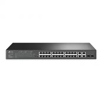 TP-LINK Omada TL-SL2428P V6.6 - stikalo - L3 - pametno - 24 x 10/100 + 2 x kombinirani gigabitni SFP - za montažo v rack - PoE+ (250 W) odprto