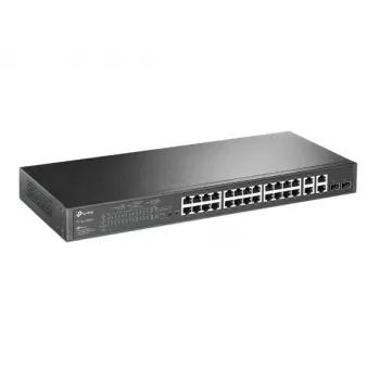TP-LINK Omada TL-SL2428P V6.6 - stikalo - L3 - pametno - 24 x 10/100 + 2 x kombinirani gigabitni SFP - za montažo v rack - PoE+ (250 W) odprto