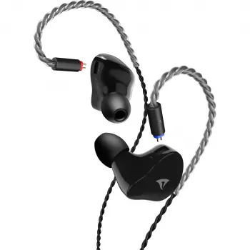 Sharkoon Stealthbite IEM in-ear igralne slušalke z snemljivim mikrofonom na ročici, USB-C/USB-A/3,5 mm, črne