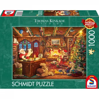 Schmidt Spiele Thomas Kinkade Studios: Santa Checks the Wishlist sestavljanka 1000 kosov
