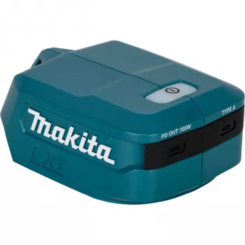 Makita ADP15 18V LXT USB-vmesnik z dvema USB-priključkoma, 2,1 A na priključek, zaščita pred preobremenitvijo, črn