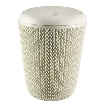 CURVER Knit 7L okrogla košara za smeti za kopalnico v beli barvi