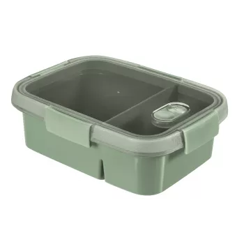 CURVER Smart Eco To Go Dual pravokotni posodi za hrano 0,9L (0,6L + 0,3L) Soft Green