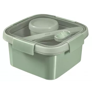 CURVER škatla za shranjevanje Lunch Kit kvadratna 1,1L Smart Eco To Go 16x16x9cm Soft Green