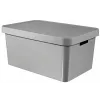Curver Infinity Recycled 45L škatla za shranjevanje s pokrovom, siva, 56x39x27 cm