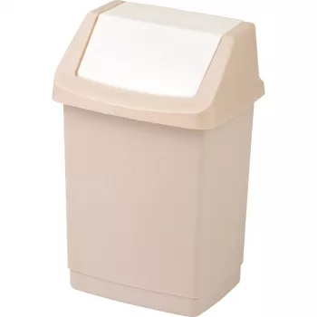 CURVER Click-It Deco 50L pravokotna posoda za odpadke s pokrovom na pritisk, bež