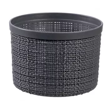 CURVER košara s pokrovom Jute okrogla 2L Ø17x13cm temno siva