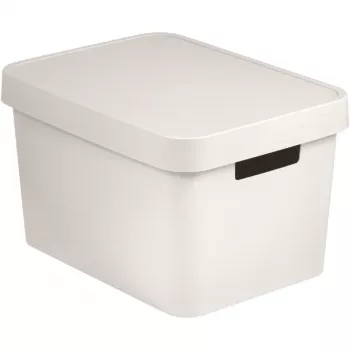 CURVER Infinity Recycled 17L škatla za shranjevanje s pokrovom, bela, 36x27x22 cm, 100% reciklirana plastika