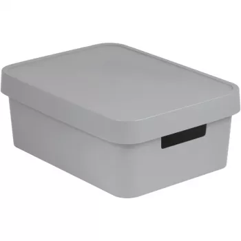 Curver Infinity Recycled 11L škatla za shranjevanje s pokrovom, siva, 36x27x14cm