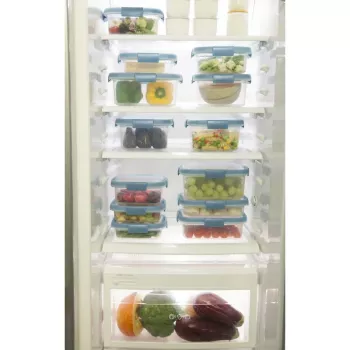 CURVER Smart Eco Fresh pravokotna posoda za živila 3,5L prozorna z zelenim pokrovom
