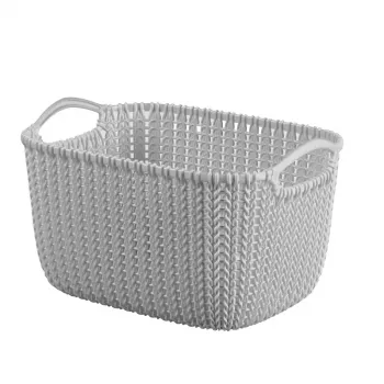 CURVER Knit Collection pravokotna košara za shranjevanje 8L svetlo siva