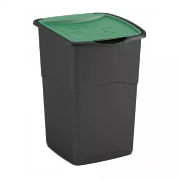CURVER Koral Bin 47L črna/zelena koš za odpadke z nihajnim pokrovom