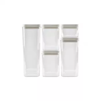 CURVER komplet posod za shranjevanje suhih živil 0,5L + 2x1,2L + 1,8L + 2,4L Kara prozoren/bel
