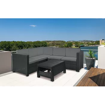 KETER Provence vrtni set pohištva z mizo siv
