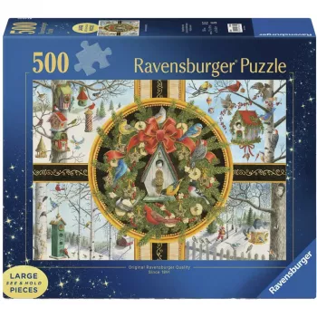 Ravensburger sestavljanka veliki deli Sinji ptiči pozimi (500 kosov)