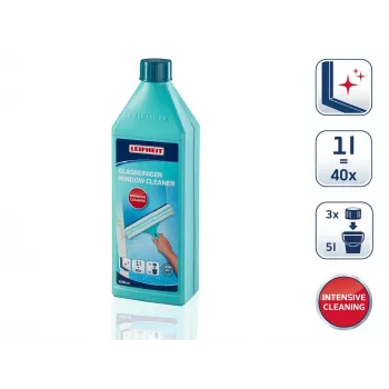LEIFHEIT koncentrat za čiščenje stekla in oken 1L – formula brez sledi, zadostuje za 100L