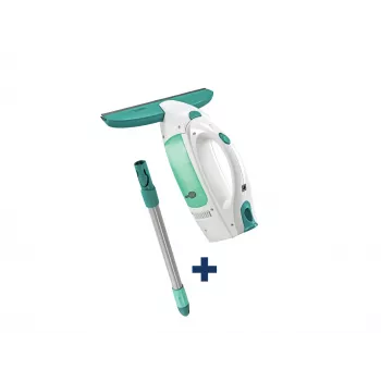 LEIFHEIT sesalnik za okna Dry&Clean s 43 cm ročajem Click System, električni sesalnik za okna, belo/turkizno