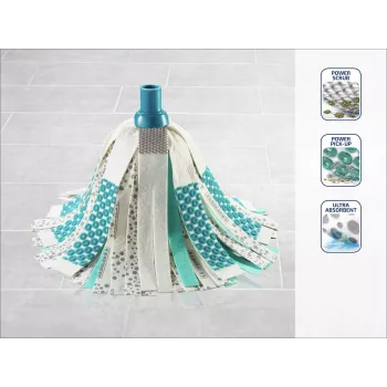 LEIFHEIT 3in1 Power Mop s tehnologijo Clean Twist Spin, teleskopski ročaj, 20L vedro, mikrovlaknasta glava, turkizno/bel