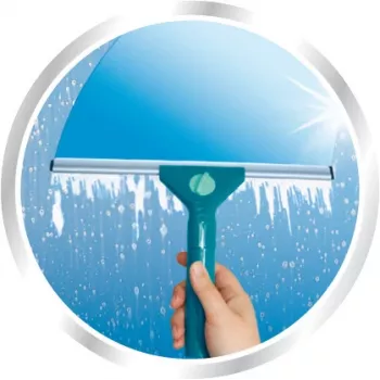 LEIFHEIT Classic brisalo za okna s teleskopskim ročajem 100-155 cm, 33 cm strgalo, brez prog, zeleno-belo
