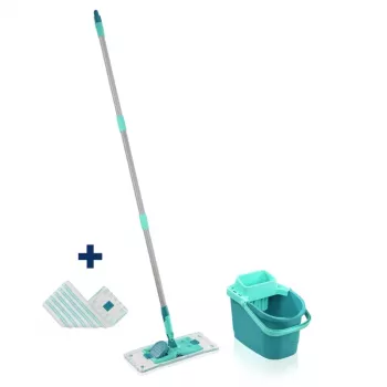 Leifheit Clean Twist M Ergo komplet za čiščenje tal z Micro Duo glavo za brisanje, 33 cm, zeleno/belo
