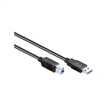 GoodConnections kabel USB 3.0 Type-A moški na Type-B moški, 1,8 m, črn, SuperSpeed 5 Gbps, ponikljeni konektorji, dvojno oklopljen 2710-S02