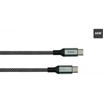 GoodConnections magnetni spiralni kabel USB 2.0 60W USB-C na USB-C, črno-bel, 1m 2060-MT010SW