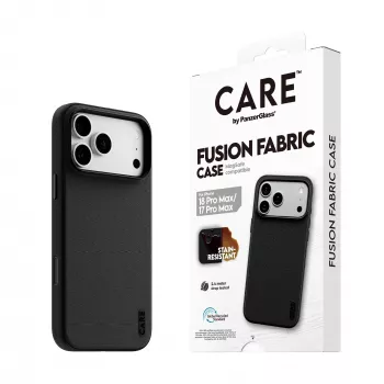 CARE by PanzerGlass Fusion Fabric ovitek črn z MagSafe za iPhone 17 Pro Max