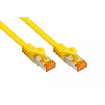 KABELMEISTER RJ45 patch kabel Cat.7, surov kabel, zelo upogljiv TPE plašč, brez halogenov, rumen, 7,5m