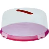 CURVER okrogla škatla za prenos torte Ø34.7x15.6cm rdeča s prozornim pokrovom