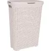 CURVER Style 40L košara za perilo z učinkom ratana, krem, 44,8 x 26,5 x 61,5 cm