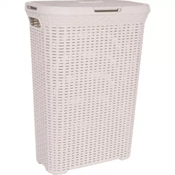 CURVER Style 40L košara za perilo z učinkom ratana, krem, 44,8 x 26,5 x 61,5 cm