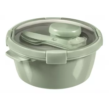 CURVER posoda za shranjevanje živil Lunch Kit okrogla 1,6L Smart Eco To Go Ø22x10cm soft green
