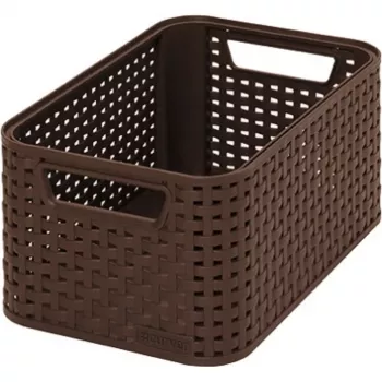 CURVER KIS Style S škatla za shranjevanje 7,2L temno rjava učinek pletenega ratana 28,5x19,4x13cm