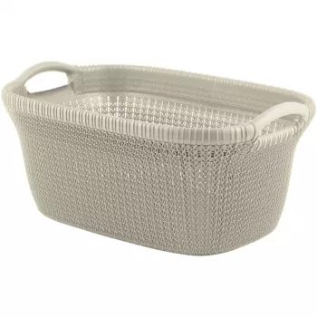 CURVER Knit 40L košara za perilo s pokrovom in integriranimi ročaji, bela, 59,5 x 38,5 x 27 cm