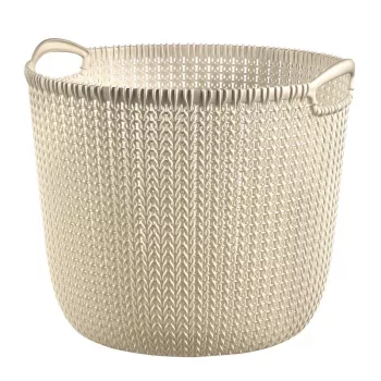 Curver Knit L okrogla košara za perilo 30L bela 40x39x33cm