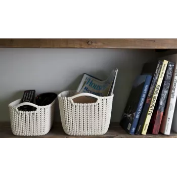 CURVER košara Knit XS pravokotna shranjevalna košara 3L modra 25x18x14cm