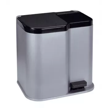 CURVER Duo 15+7L srebrno-temno siv pedala za smeti
