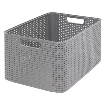 CURVER Style L škatla za shranjevanje 43,6 x 32,6 x 23 cm svetlo siva z učinkom ratana 33L