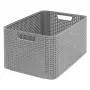 CURVER Style L škatla za shranjevanje 43,6 x 32,6 x 23 cm svetlo siva z učinkom ratana 33L