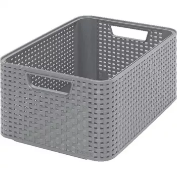 CURVER Style škatla za shranjevanje M 38,6x28,7x17 cm svetlo siva z videzom ratana 17L