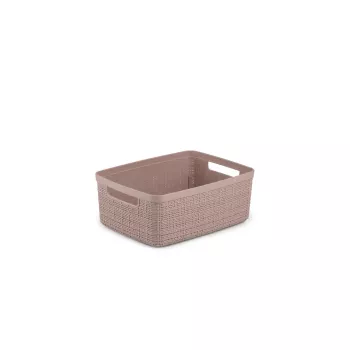 CURVER košara Jute S 5L 27x20x11cm roza - naravna juta shranjevalna košara