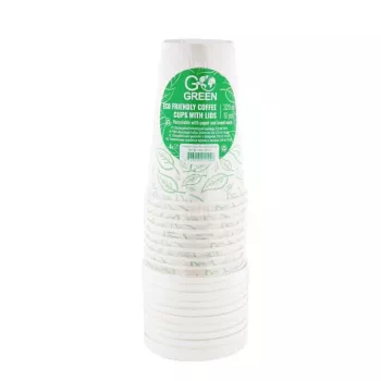 GOGREEN okolju prijazni lončki za kavo s pokrovčki 320 ml, 10 kosov