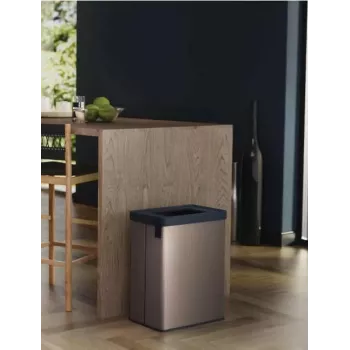 KETER Verto Recycle 54L pravokotna metalizirana posoda za odpadke, biserno siva